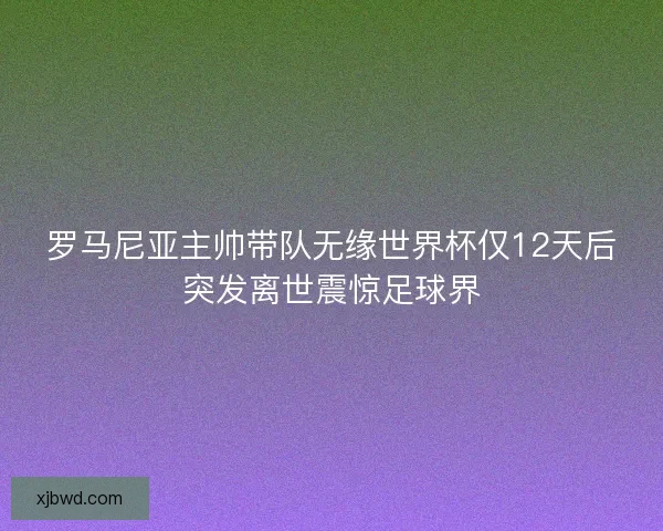 罗马尼亚主帅带队无缘世界杯仅12天后突发离世震惊足球界